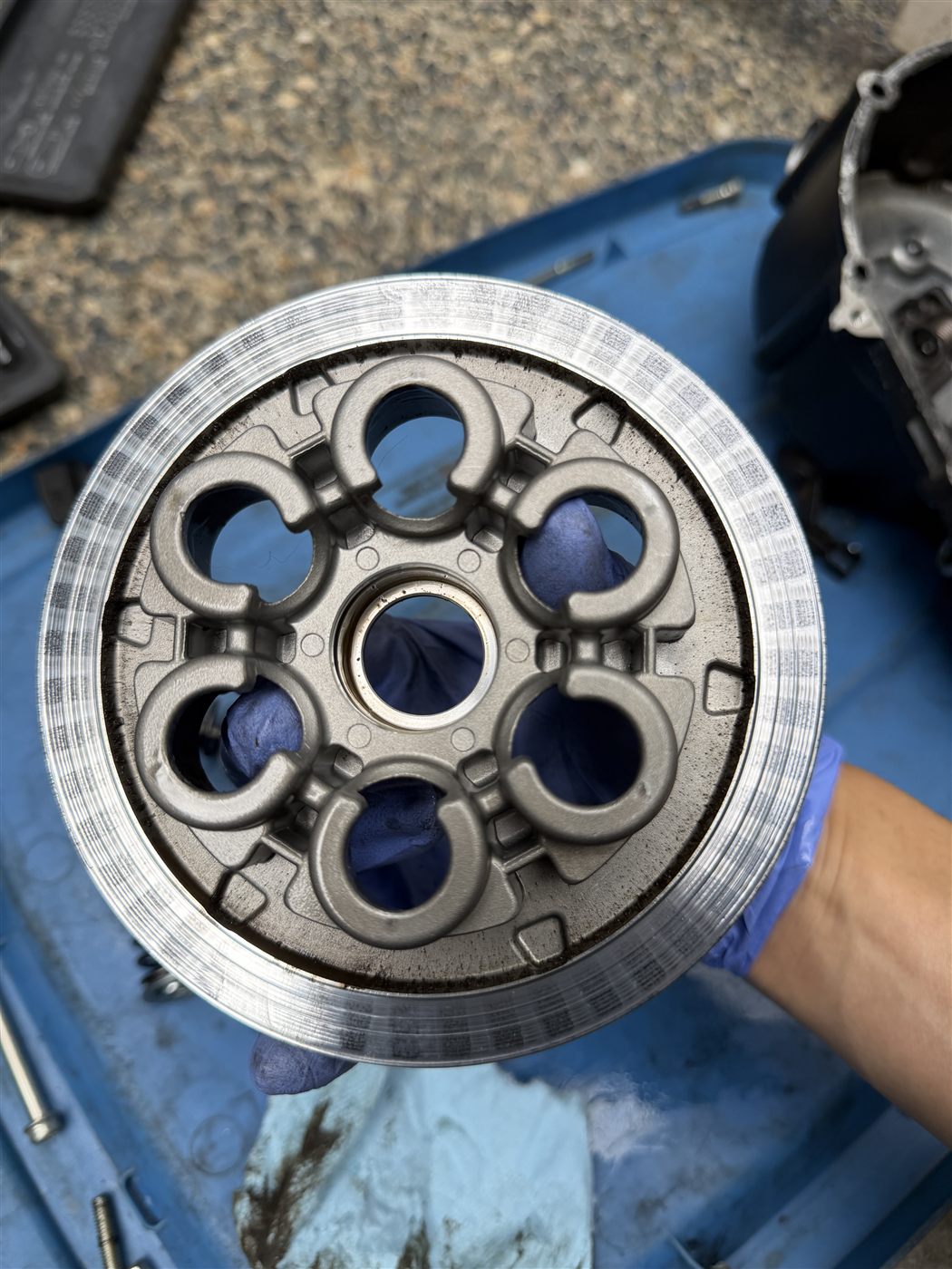 Ducati Scrambler pressure plate grooves and scoring
